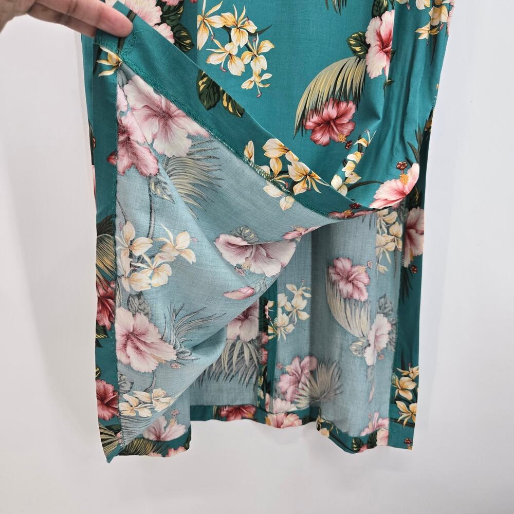 Vintage Young Hawaii Tropical Boho Beach Vacation Resort Floral Maxi Dress L - Picture 3 of 9